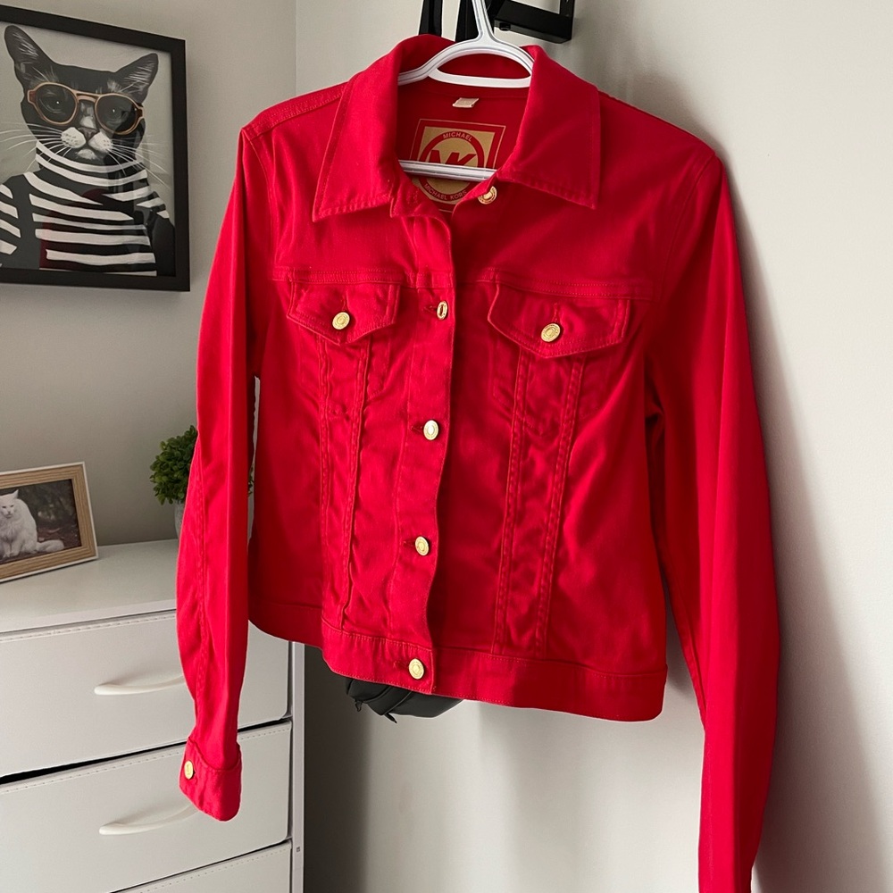 MICHAEL KORS Women's Red Denim Jacket